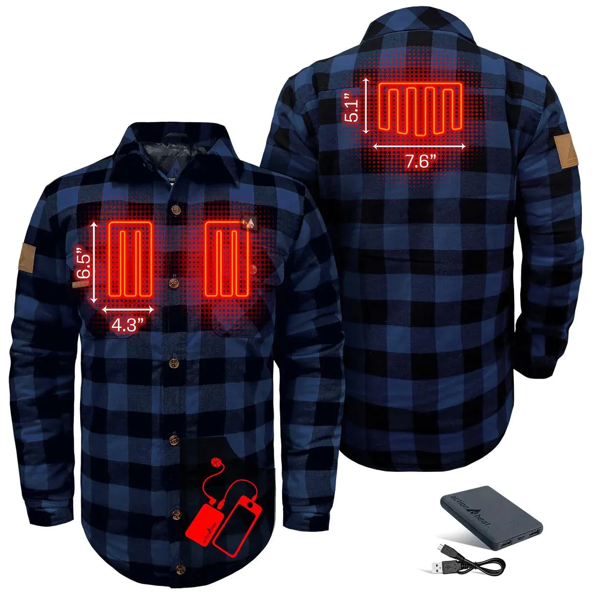 ActionHeat 5V Battery Heated Flannel Shirt