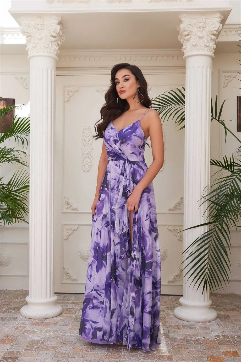 Angelino Purple Impiring Hanger Long Evening Dress