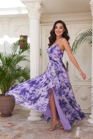 Angelino Purple Impiring Hanger Long Evening Dress