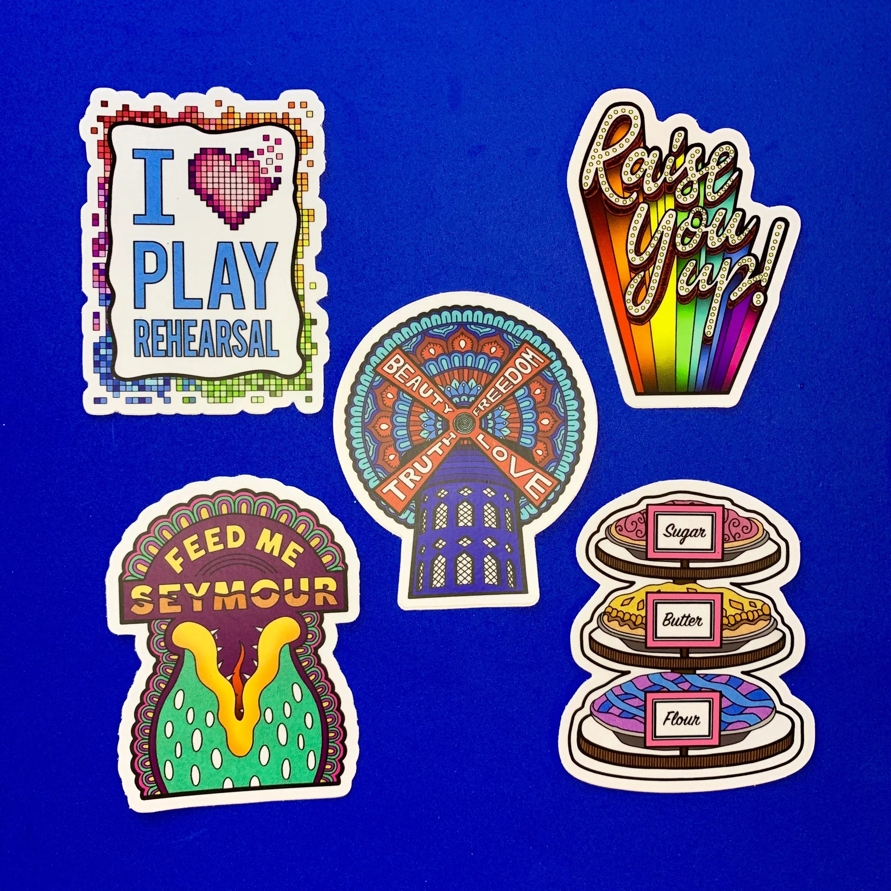 Assorted Sticker - Collection 2 (Set of 5 Die Cut Stickers)