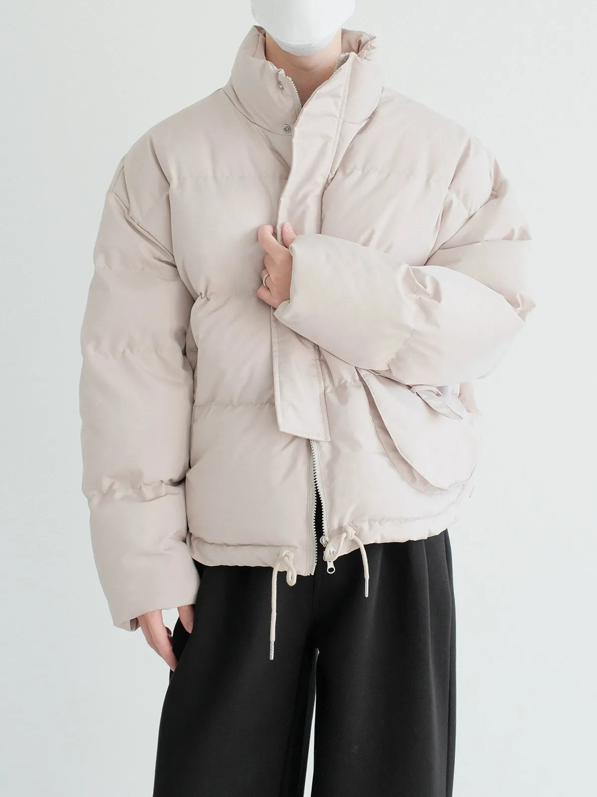 Asymmetric Pocket Insulated Cotton Jacket