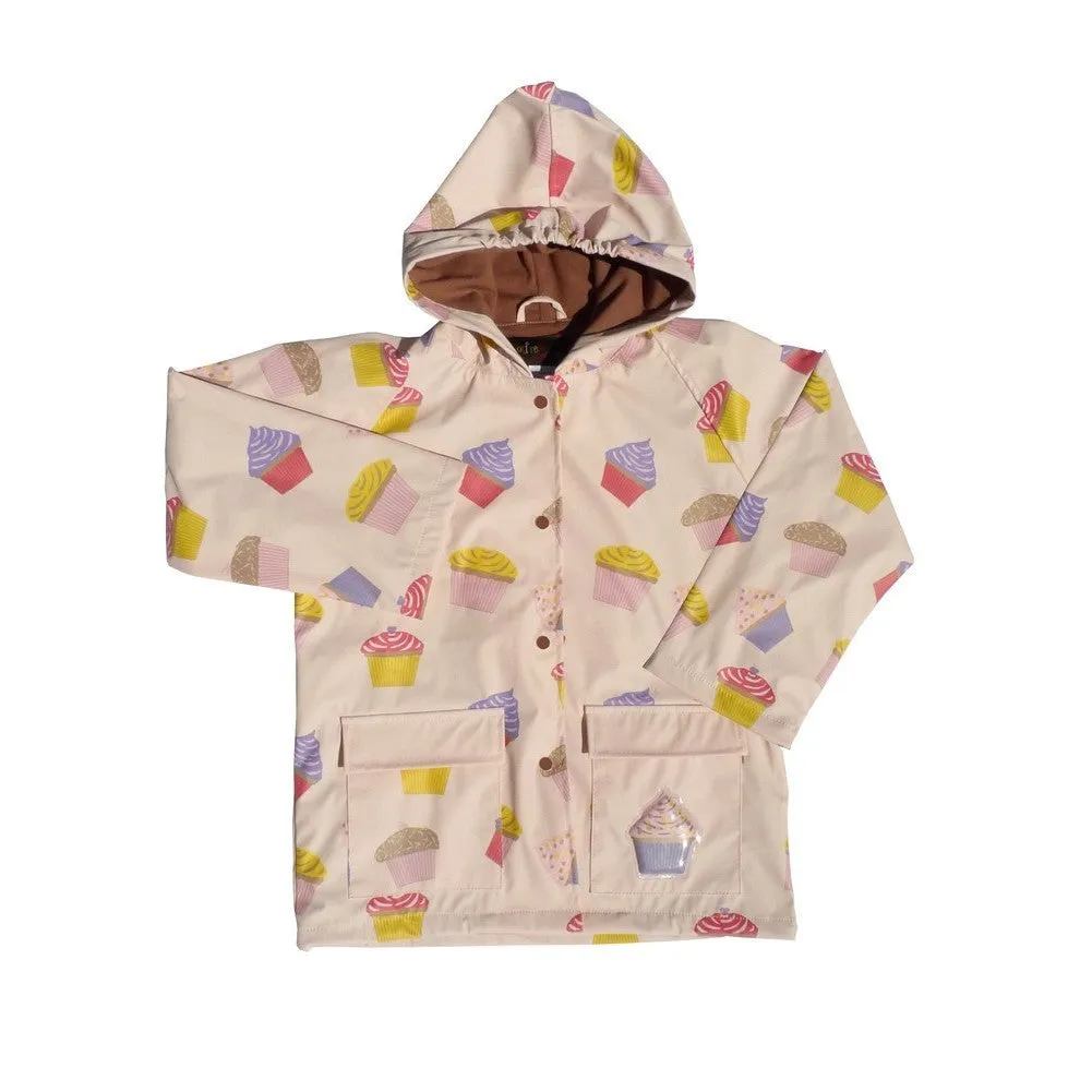 Big Girls Pink Cupcakes Galore Rain Coat 8-10