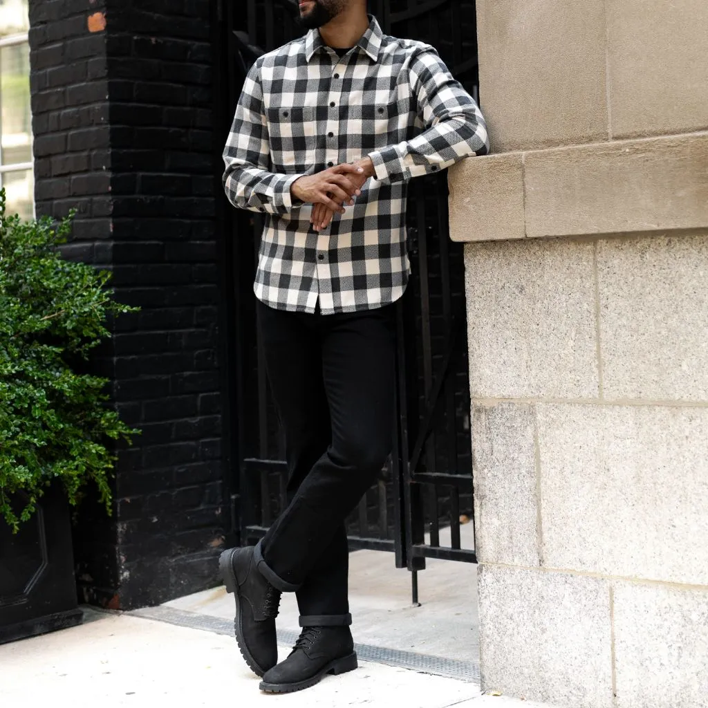 Buffalo Check Shirt | Black & Cream