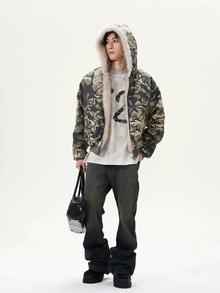 Camouflage Fur-Lined Insulated Jacket