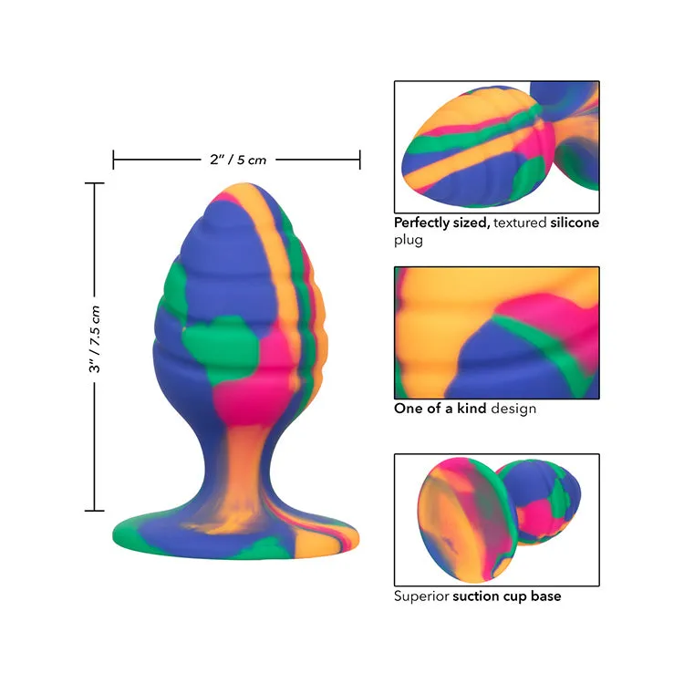 Cheeky Medium Swirl Tie Dye Butt Plug