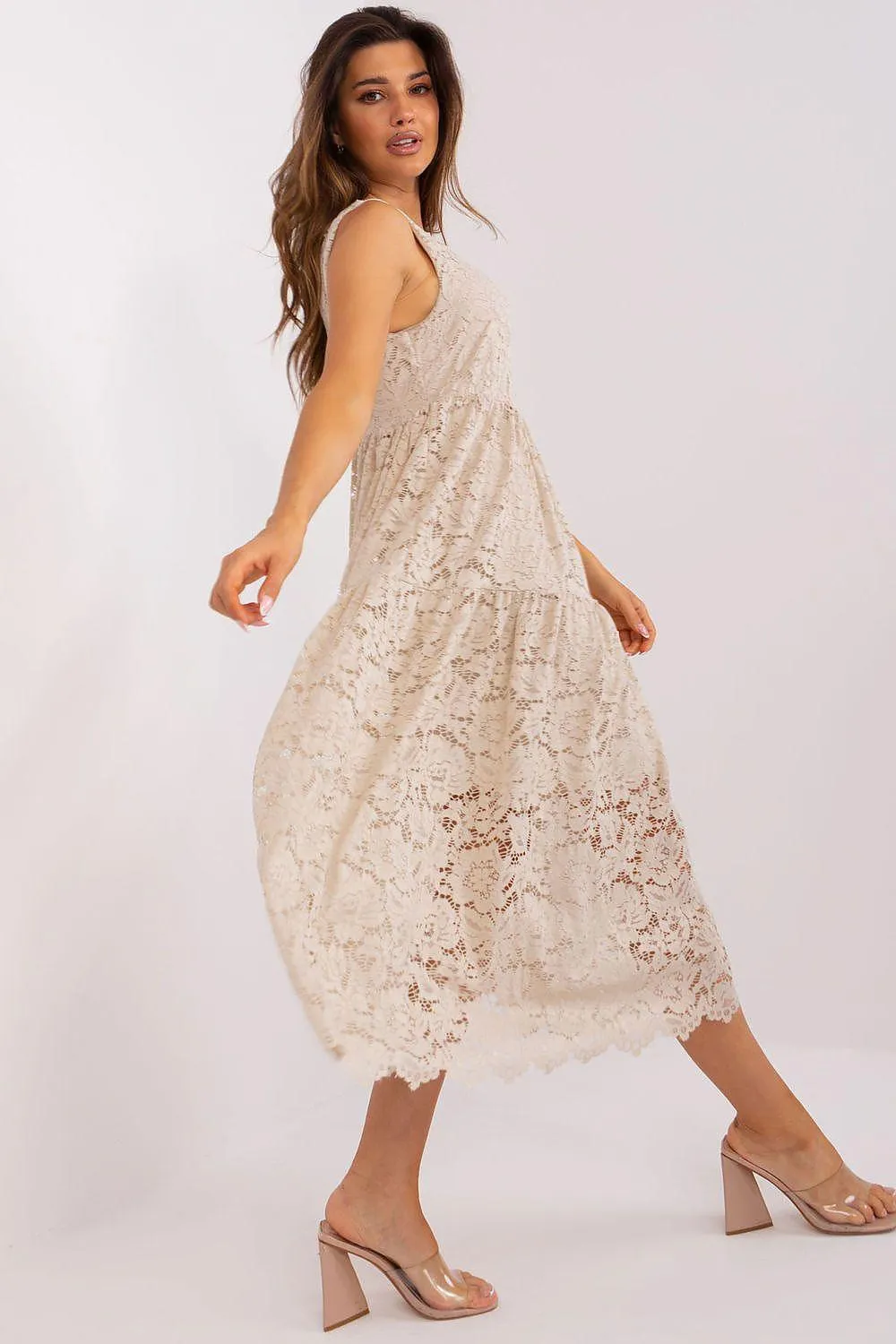 Chic Flared Lace Day Dress for Effortless Elegance