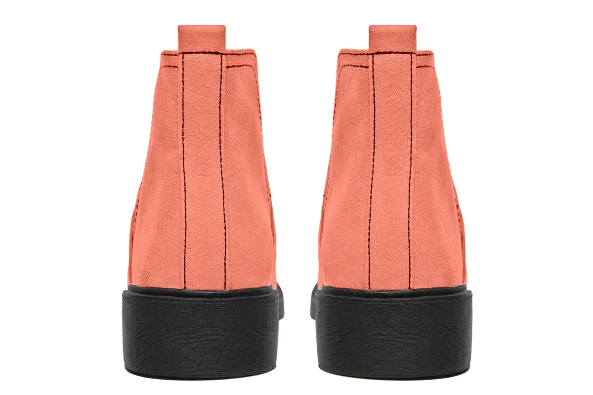 Coral Blush Chelsea Boots - Comfy Slip-On - Soft & Water-Resistant Micro-Suede Vegan Shoes