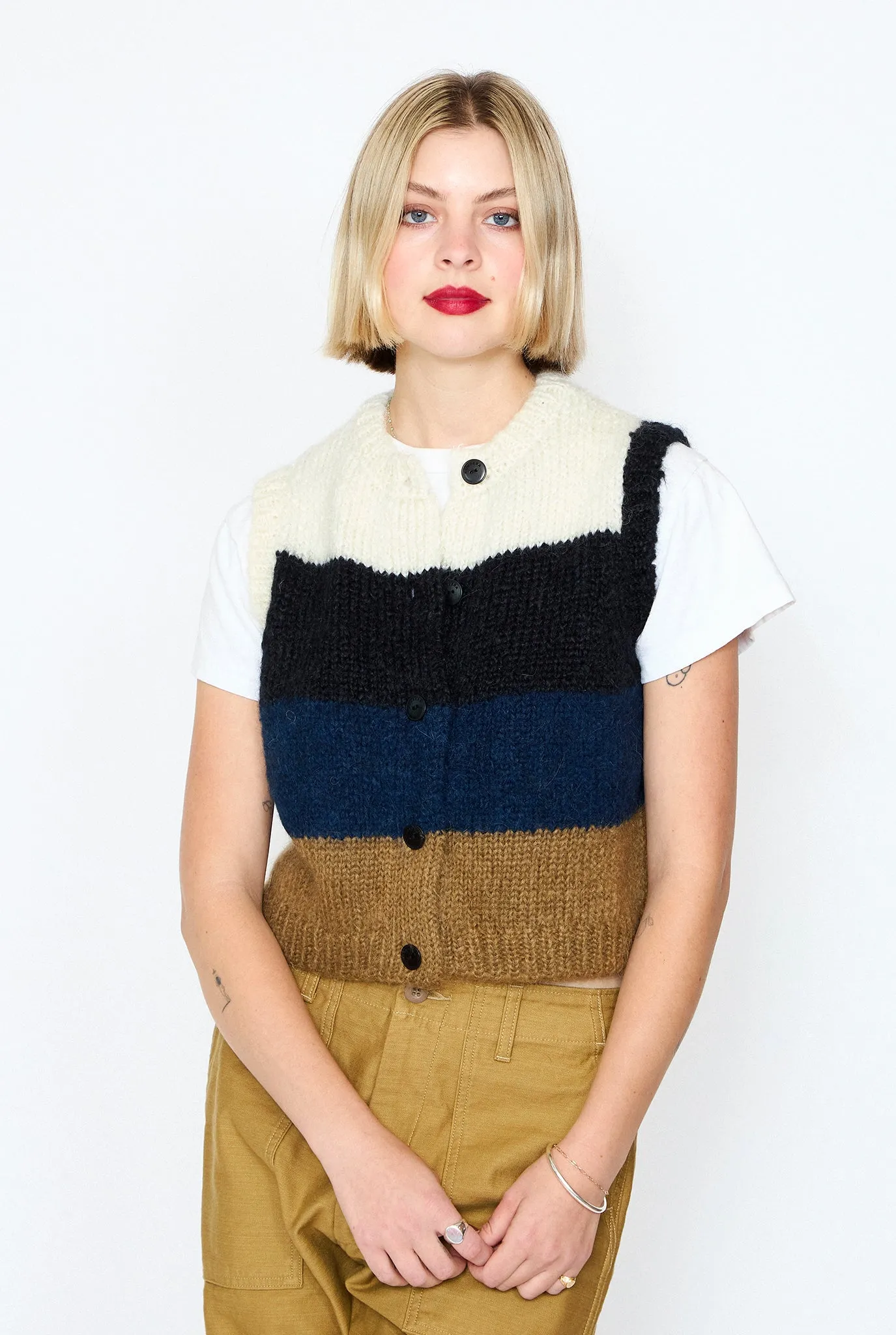 CORDERA Alpaca/Mohair Striped Waistcoat