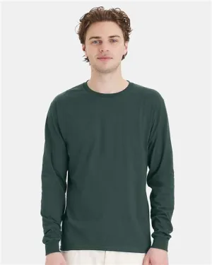 Custom Embroidered - Hanes - Essential-T Long Sleeve T-Shirt - Athletic Dark Green - 5286