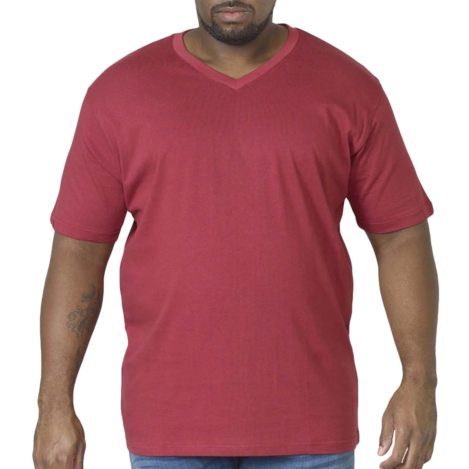 D555 Mens Signature Big & Tall Premium Weight Combed Cotton V Neck T-Shirt