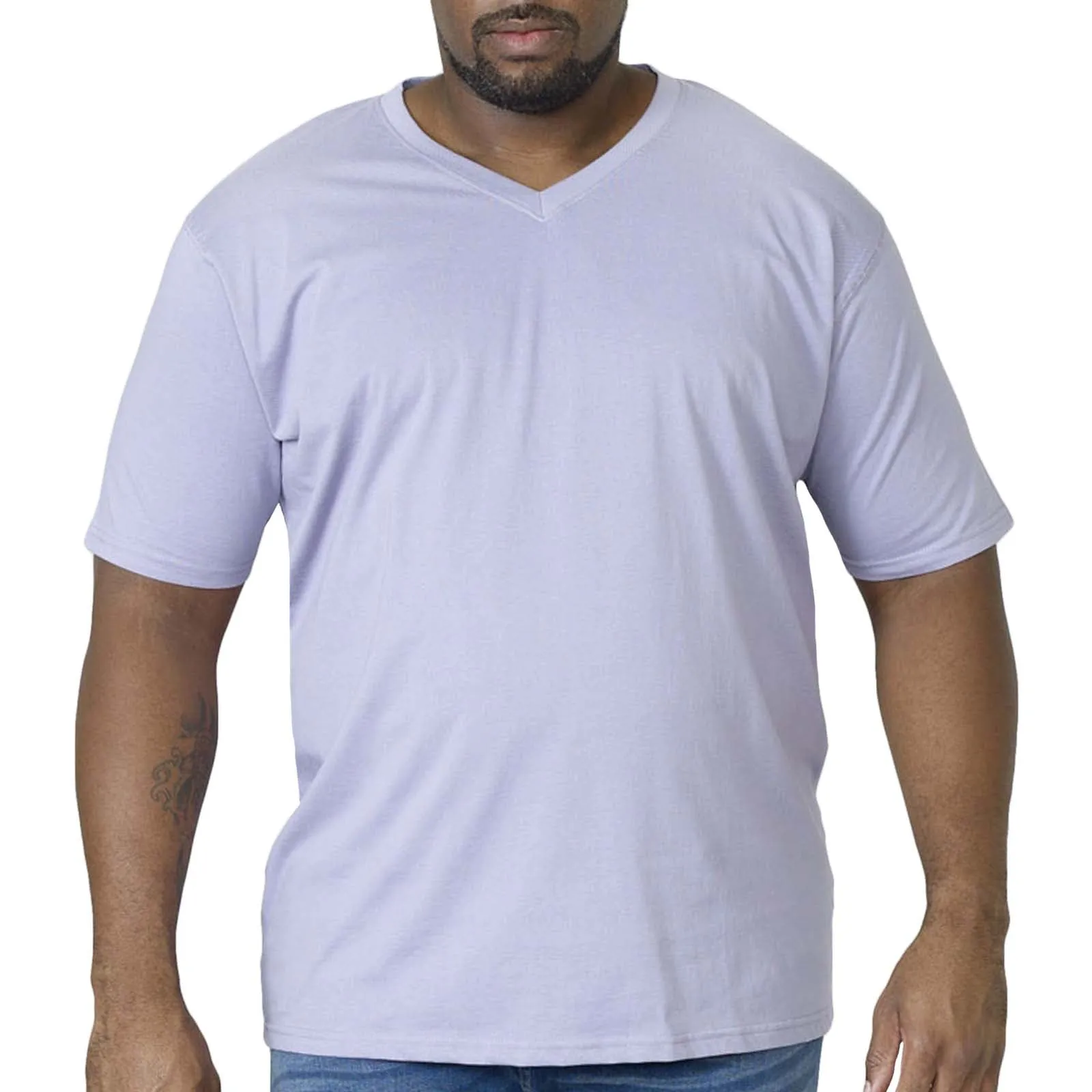 D555 Mens Signature Big & Tall Premium Weight Combed Cotton V Neck T-Shirt