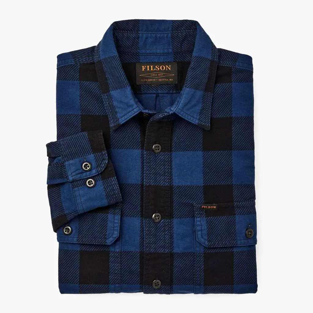 Filson Field Flannel Shirt | Cobalt Blue Black