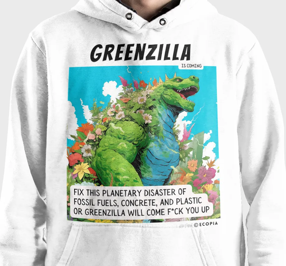 Greenzilla Is Coming • Classic Unisex Pullover Hoodie | White   Colors