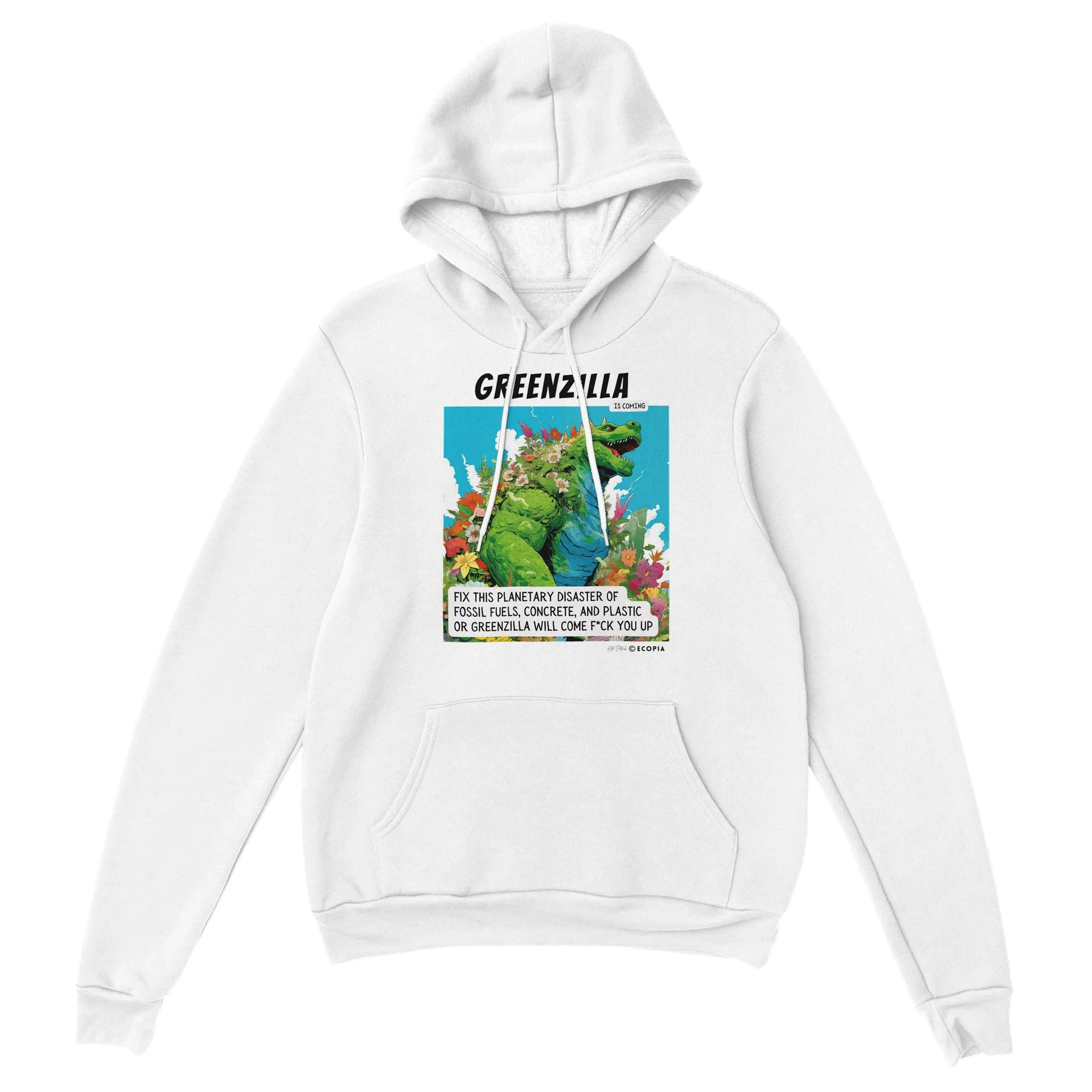 Greenzilla Is Coming • Classic Unisex Pullover Hoodie | White   Colors