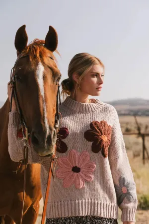 Hartley Floral Sweater in Mocha - FINAL SALE