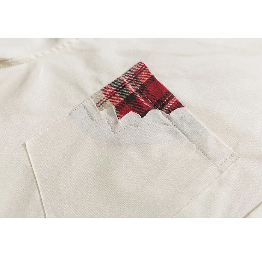 Irregular Plaid Patchwork Shirts