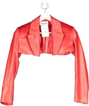 Jesse Hansen Red Cropped Satin Bolero Jacket UK XS