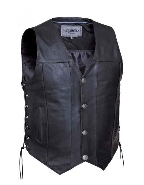 Men's Leather Buffalo Nickle Snaps Vest #2608.2B