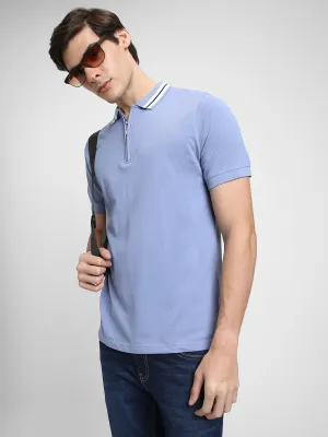 Men's Polo Regular Fit Solid Light Blue T-Shirt