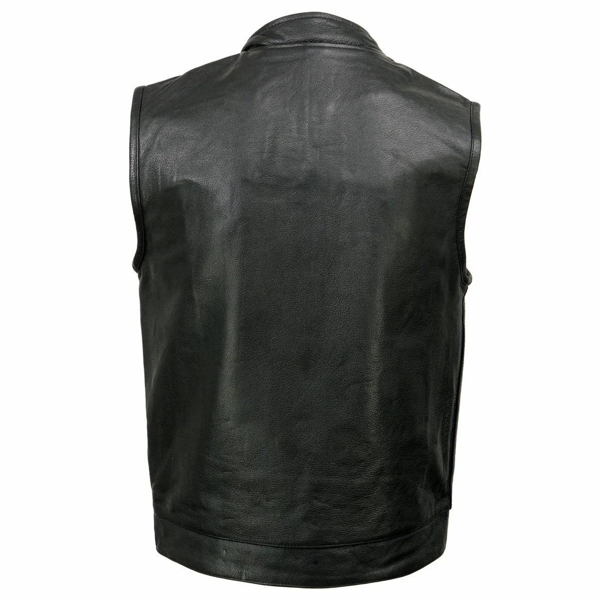 Milwaukee Leather SH2036 Men's Black Club Style' Open Neck Leather Vest