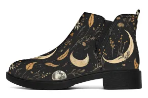 Moonlit Botanica Chelsea Boots - Comfy Slip-On - Soft & Water-Resistant Micro-Suede Vegan Shoes