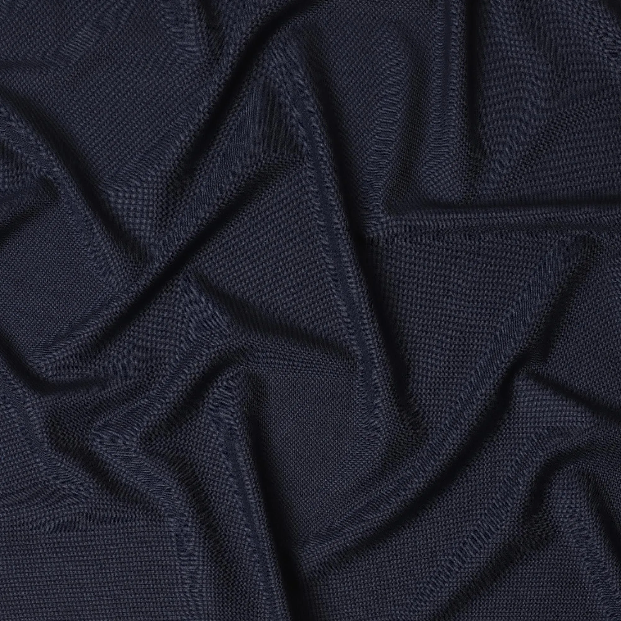 Navy blue Premium pure Super 150's Italian All wool Suiting fabric in self design-D17285