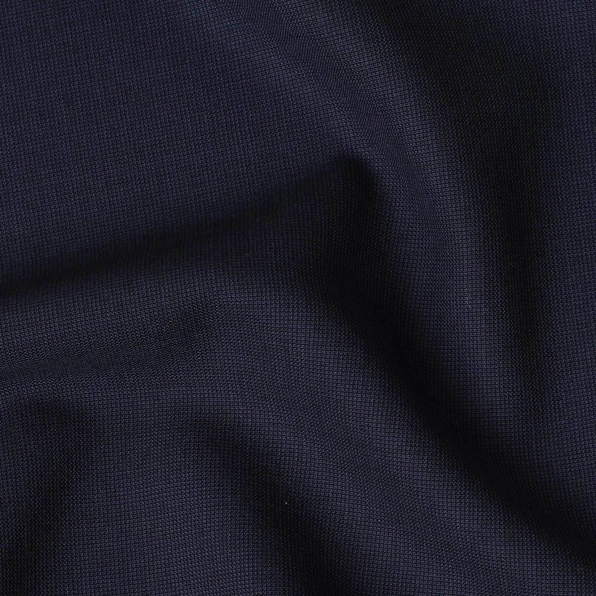 Navy blue Premium pure Super 150's Italian All wool Suiting fabric in self design-D17285