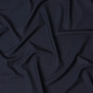 Navy blue Premium pure Super 150's Italian All wool Suiting fabric in self design-D17285