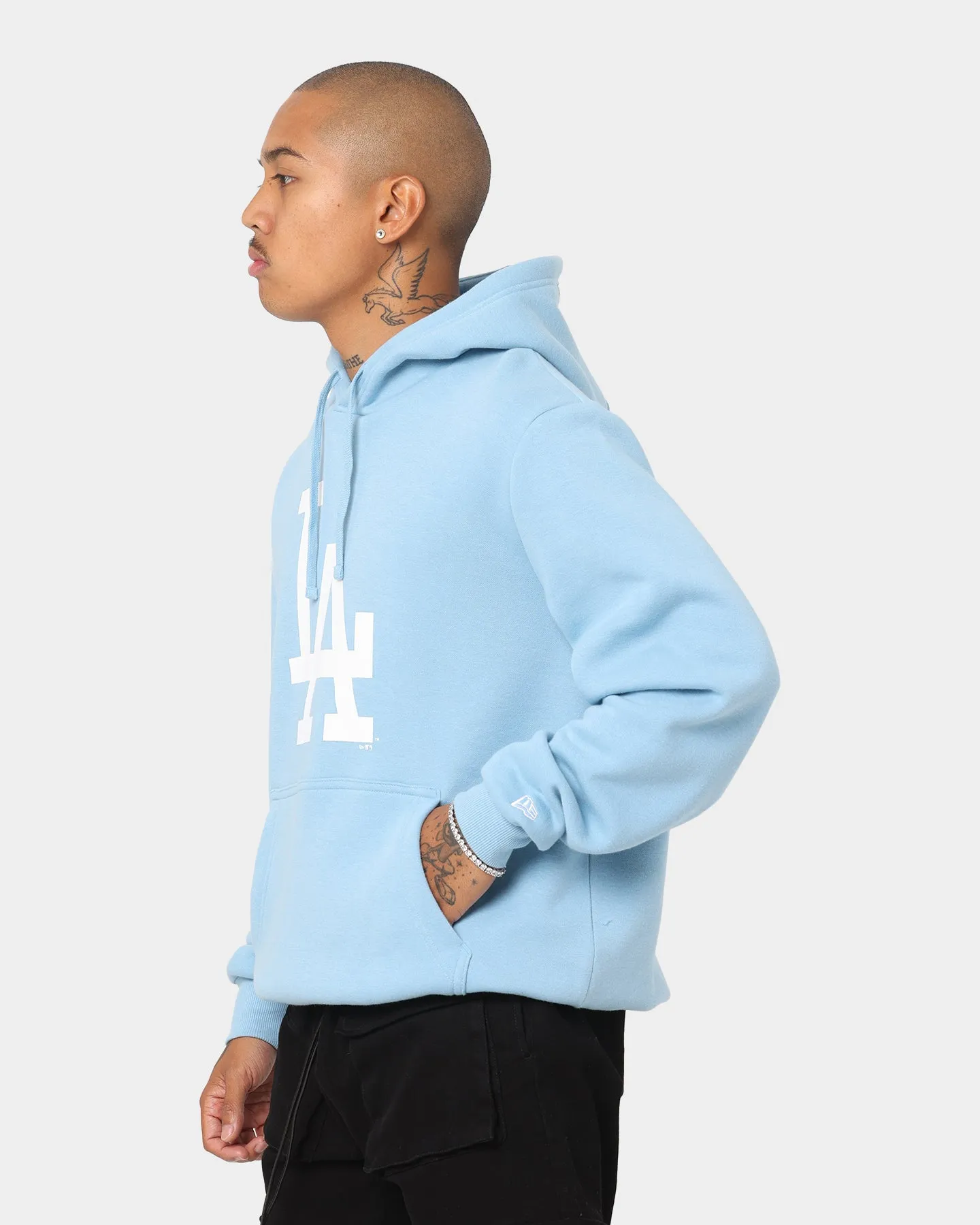 New Era Los Angeles Dodgers Hoodie Charcoal/Sky Blue