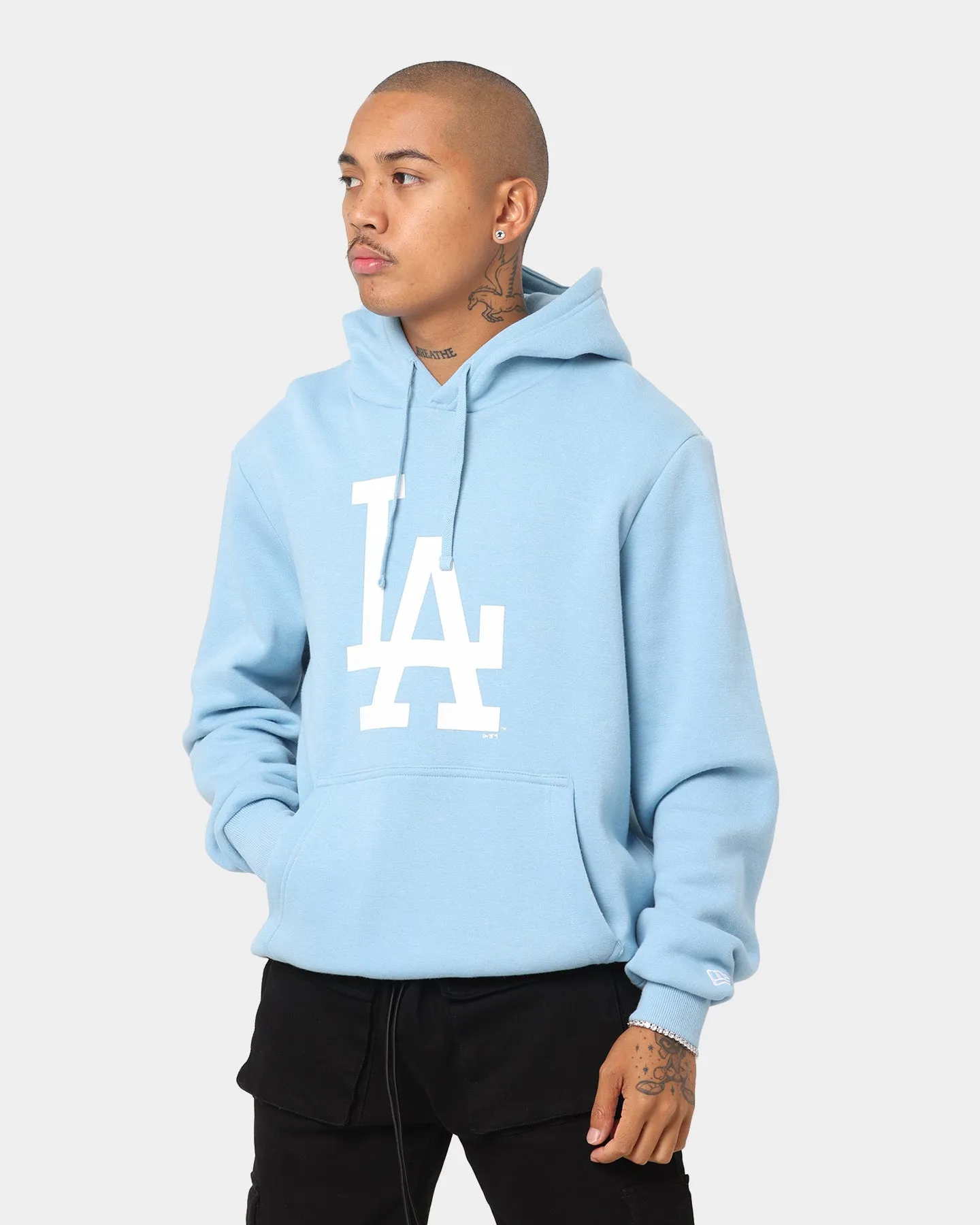 New Era Los Angeles Dodgers Hoodie Charcoal/Sky Blue