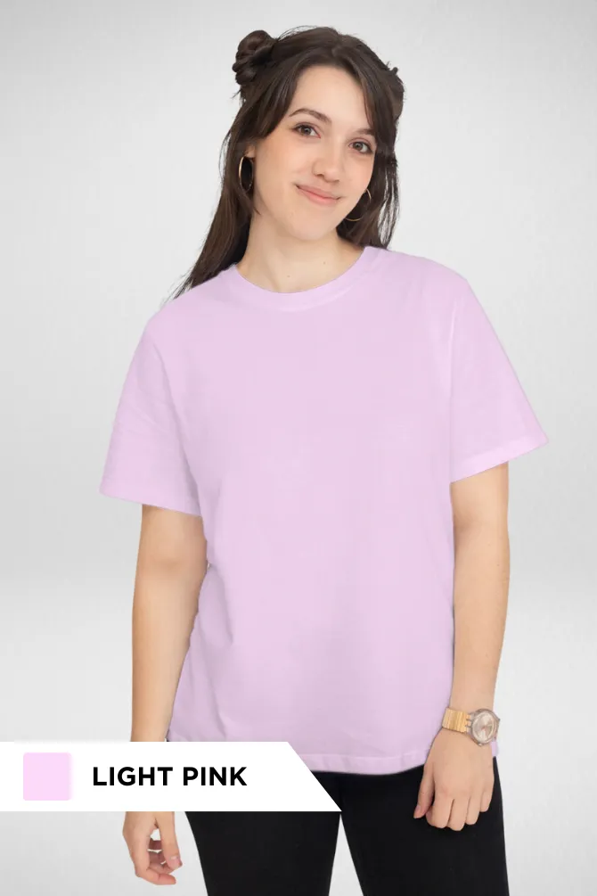 Pack Of 3 Plain T-shirts Light Pink Maroon and Navy Blue for Women