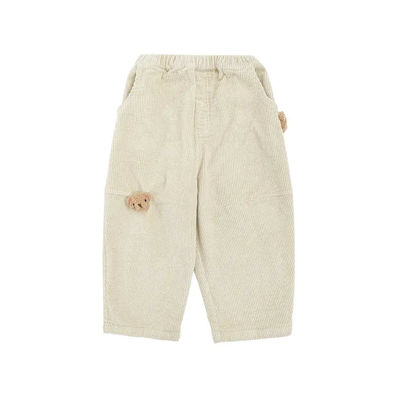 Petite Bear Collection: 3D Cartoon Bear Casual Pants