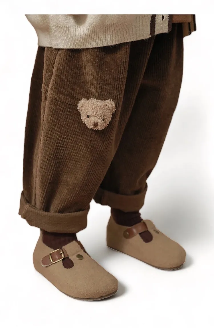 Petite Bear Collection: 3D Cartoon Bear Casual Pants