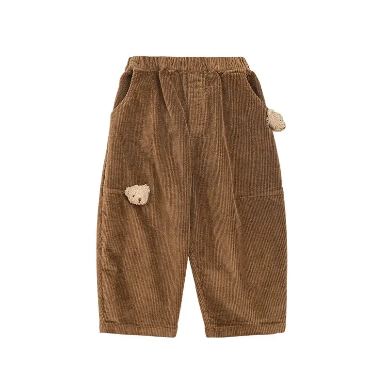 Petite Bear Collection: 3D Cartoon Bear Casual Pants