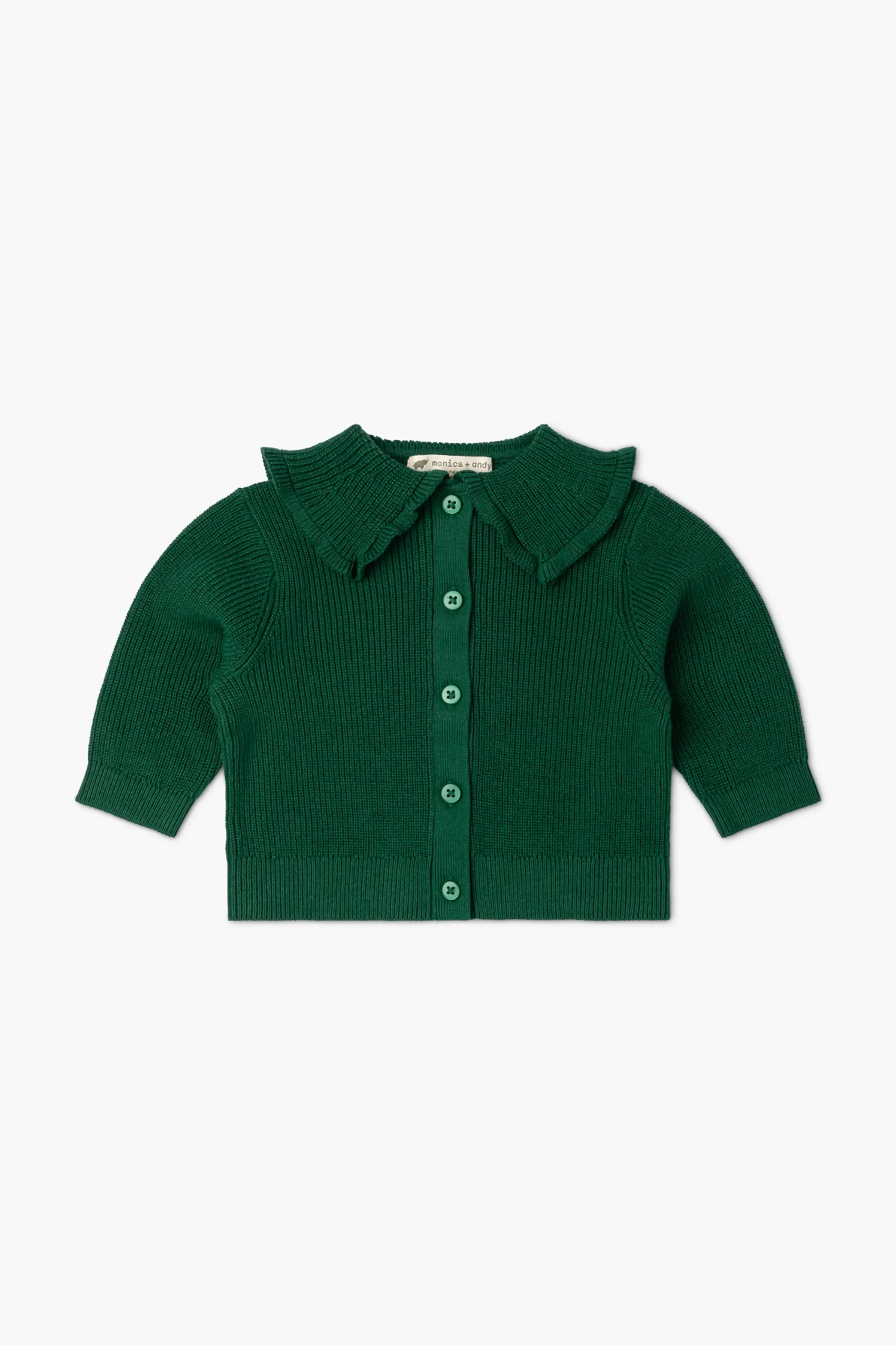 Ruffle Collar Cardigan_Green