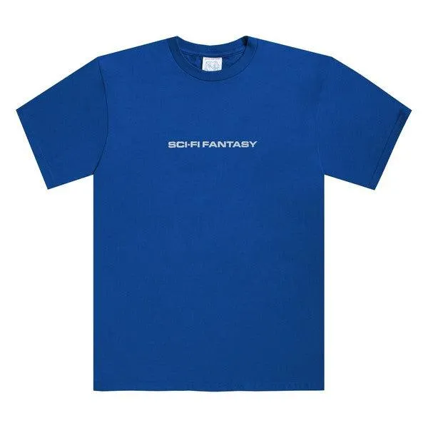 Sci-Fi Fantasy Skateboards Textured Logo T-Shirt Royal Blue