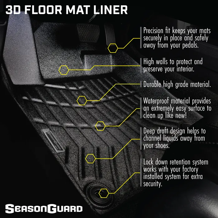 Season Guard 3D Floor Mat Liner, Honda CR-V 2012-2017 Front and Rear Seat 3pc