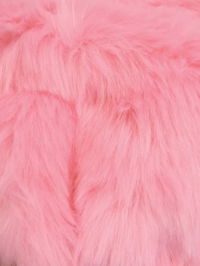 Short Shag Faux Fur Fabric / Pink Lemonade / EcoShag 15 Yard Bolt