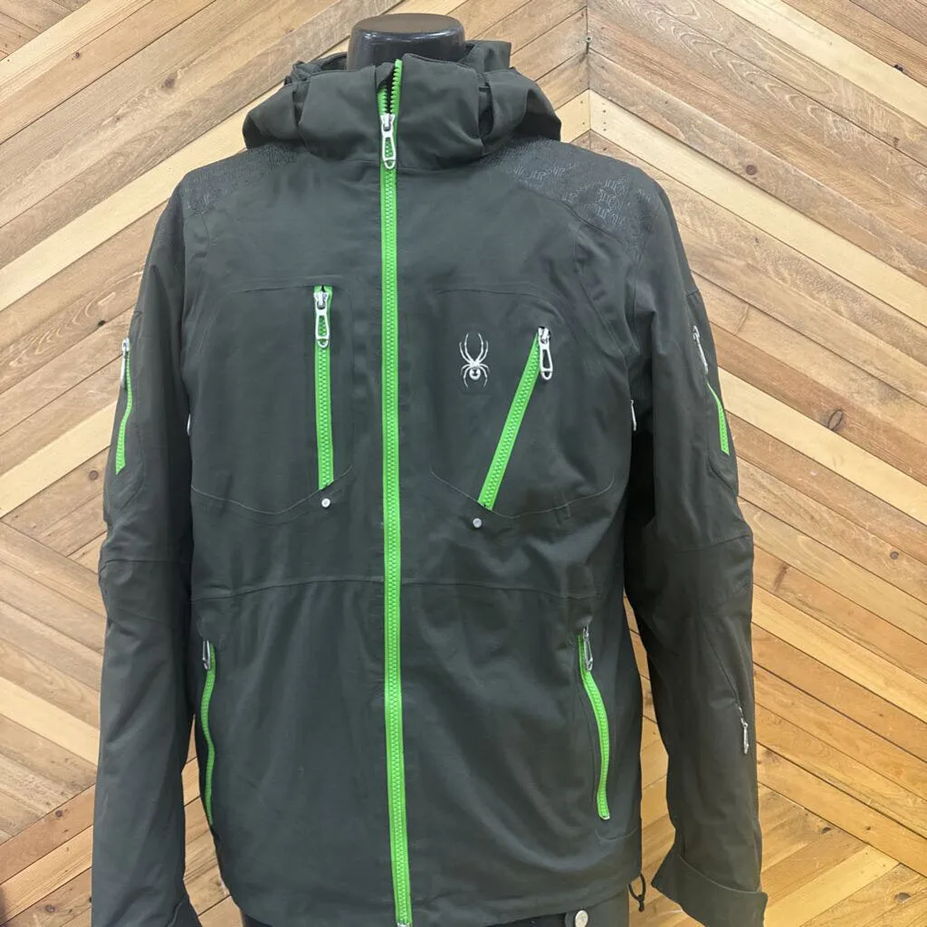 Spyder - Men's Vypor Winter Jacket - MSRP compared $599: Dark Green/Lime Green-men-MD