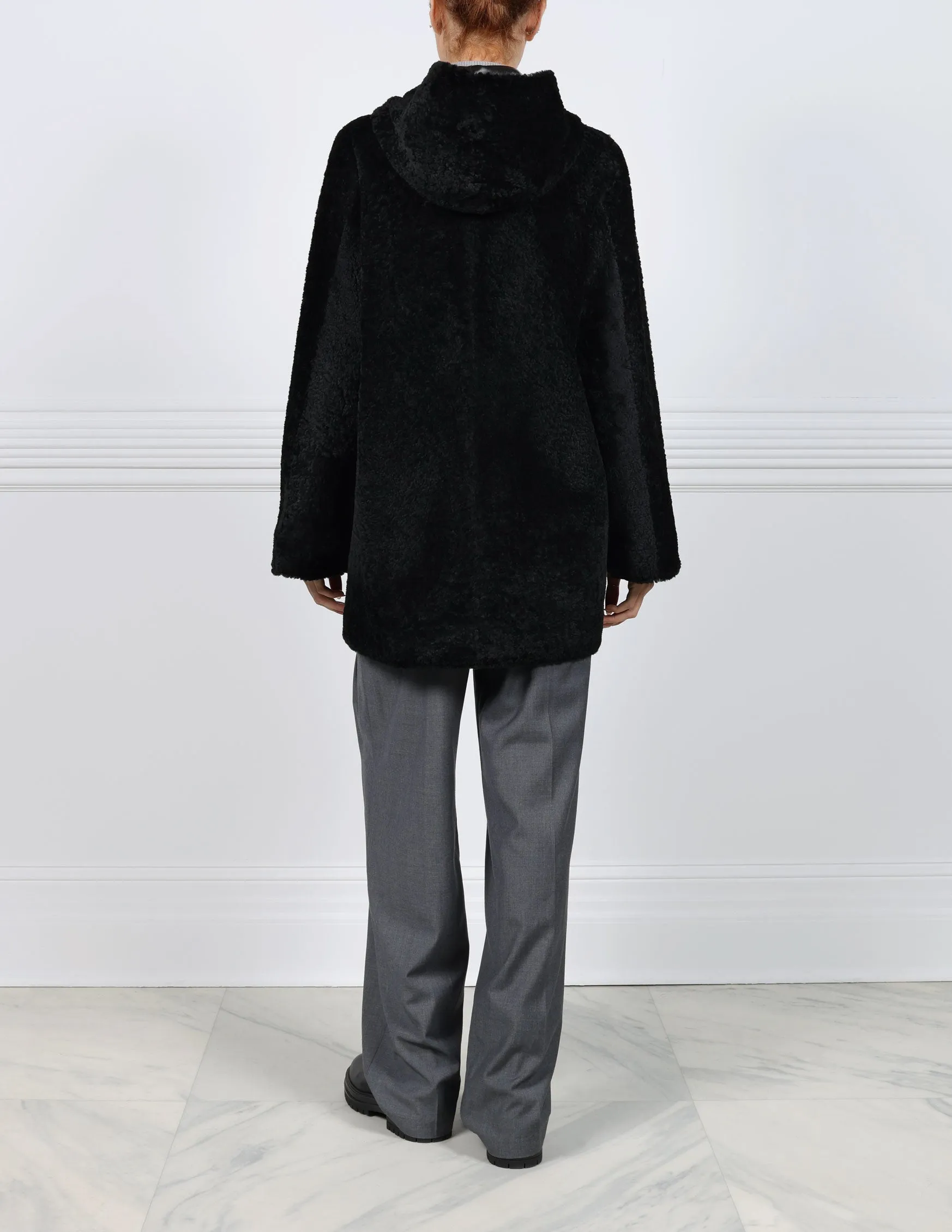 The Davie Hooded Shearling Coat