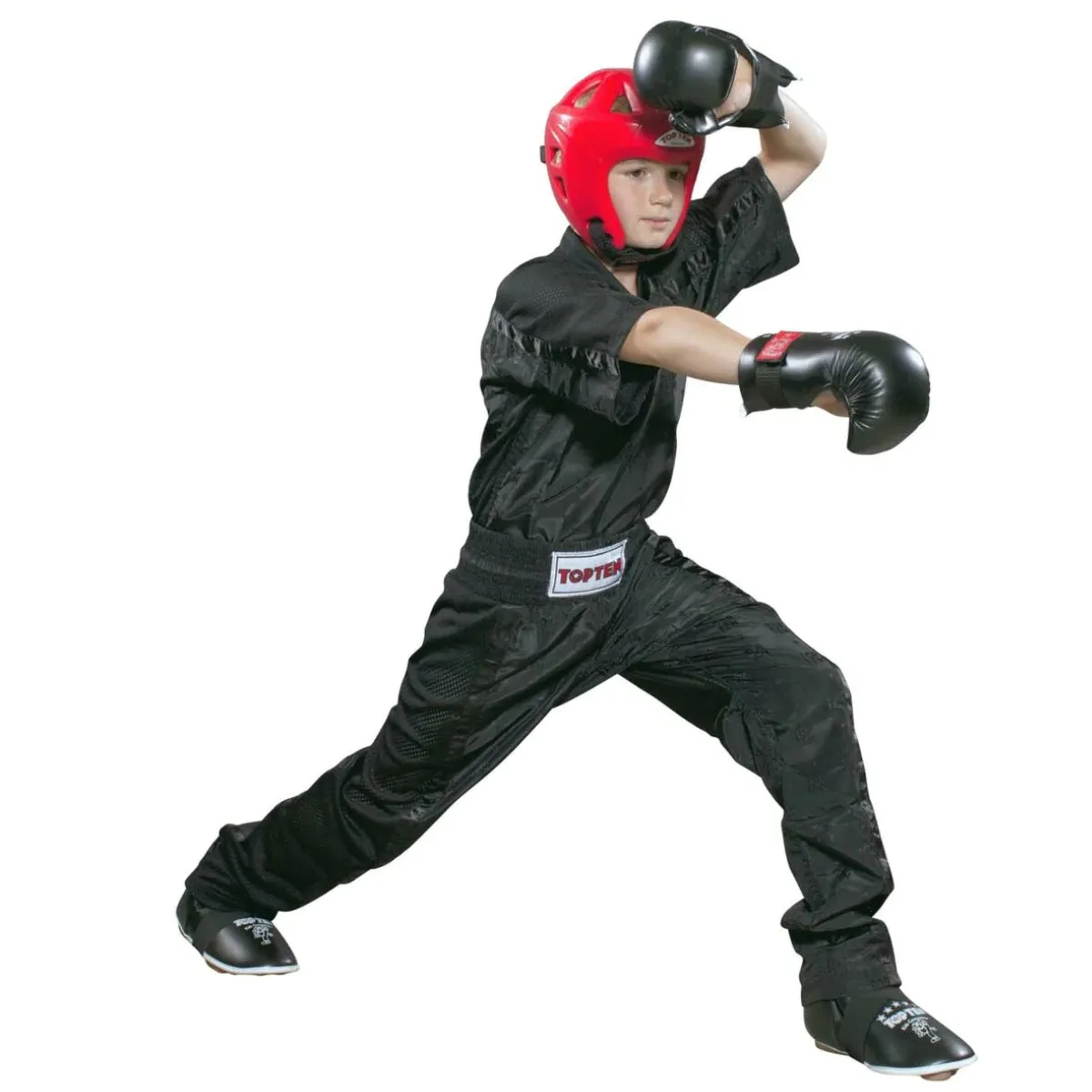 Top Ten Kids Mesh Kickboxing Pants Black/Black