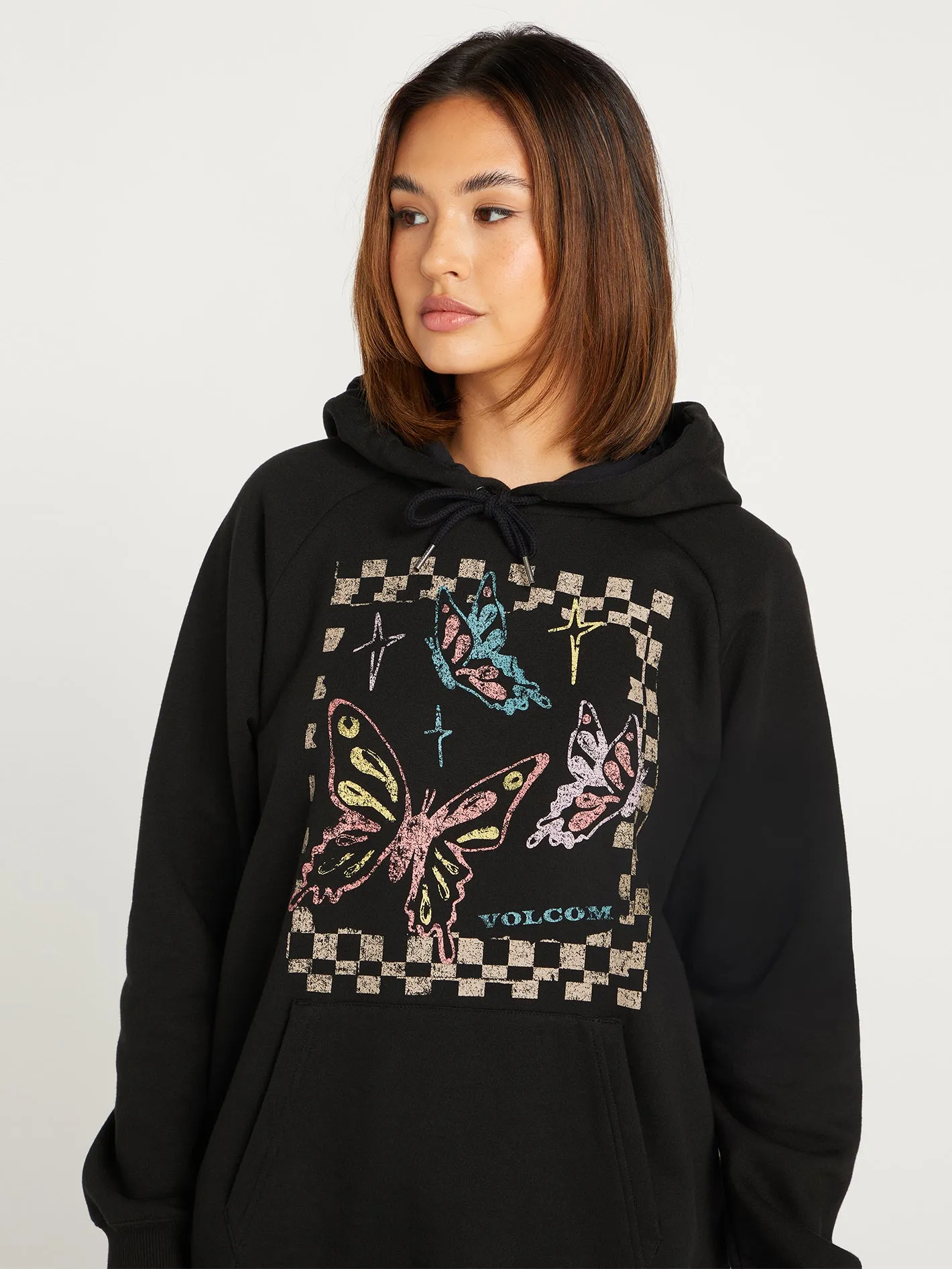 Truly Stoked Boyfriend Pullover Hoodie - Black