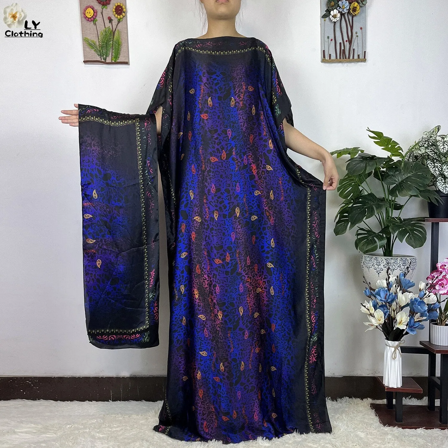 Turkey Abaya Loose Silk Oversize Women Clothing