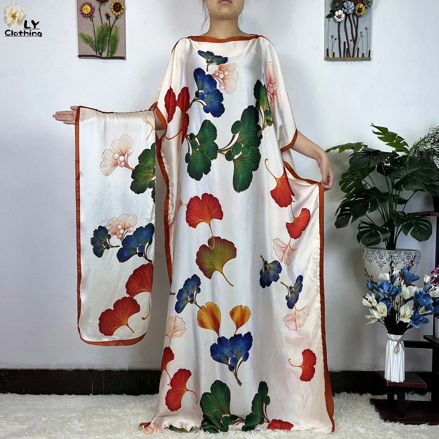 Turkey Abaya Loose Silk Oversize Women Clothing