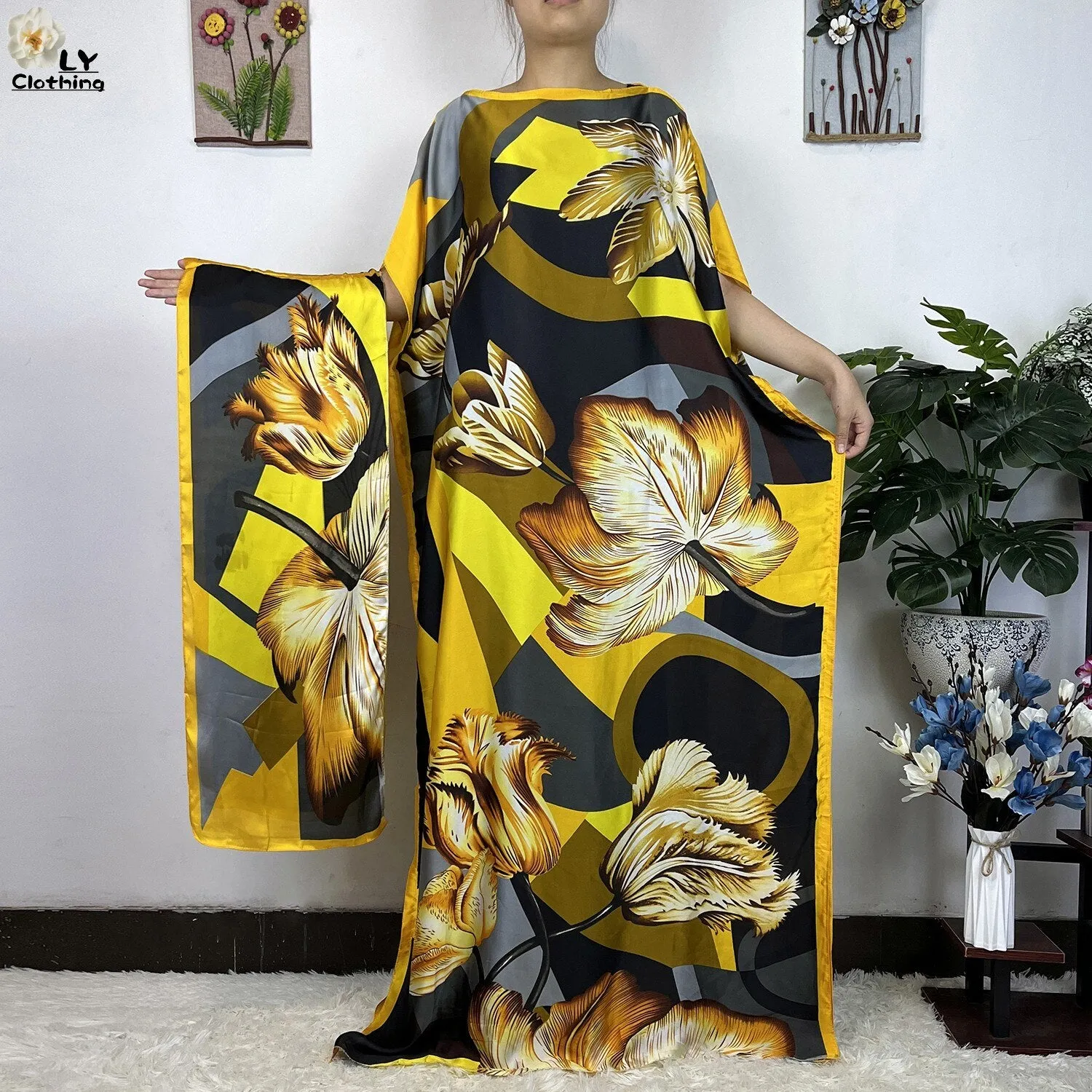 Turkey Abaya Loose Silk Oversize Women Clothing