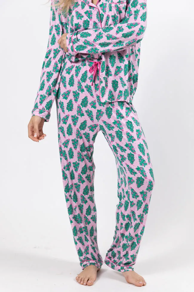 Under The Stars In Pink Pines Bamboo Pajama Pants FINAL SALE