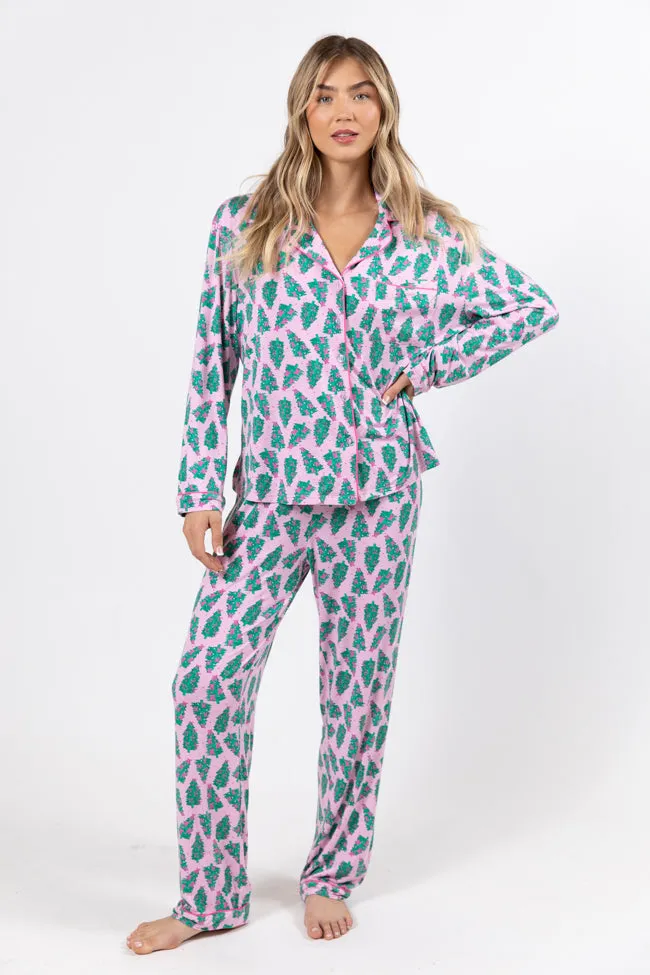 Under The Stars In Pink Pines Bamboo Pajama Pants FINAL SALE