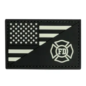 US Flag/Fire Dept Patch Black