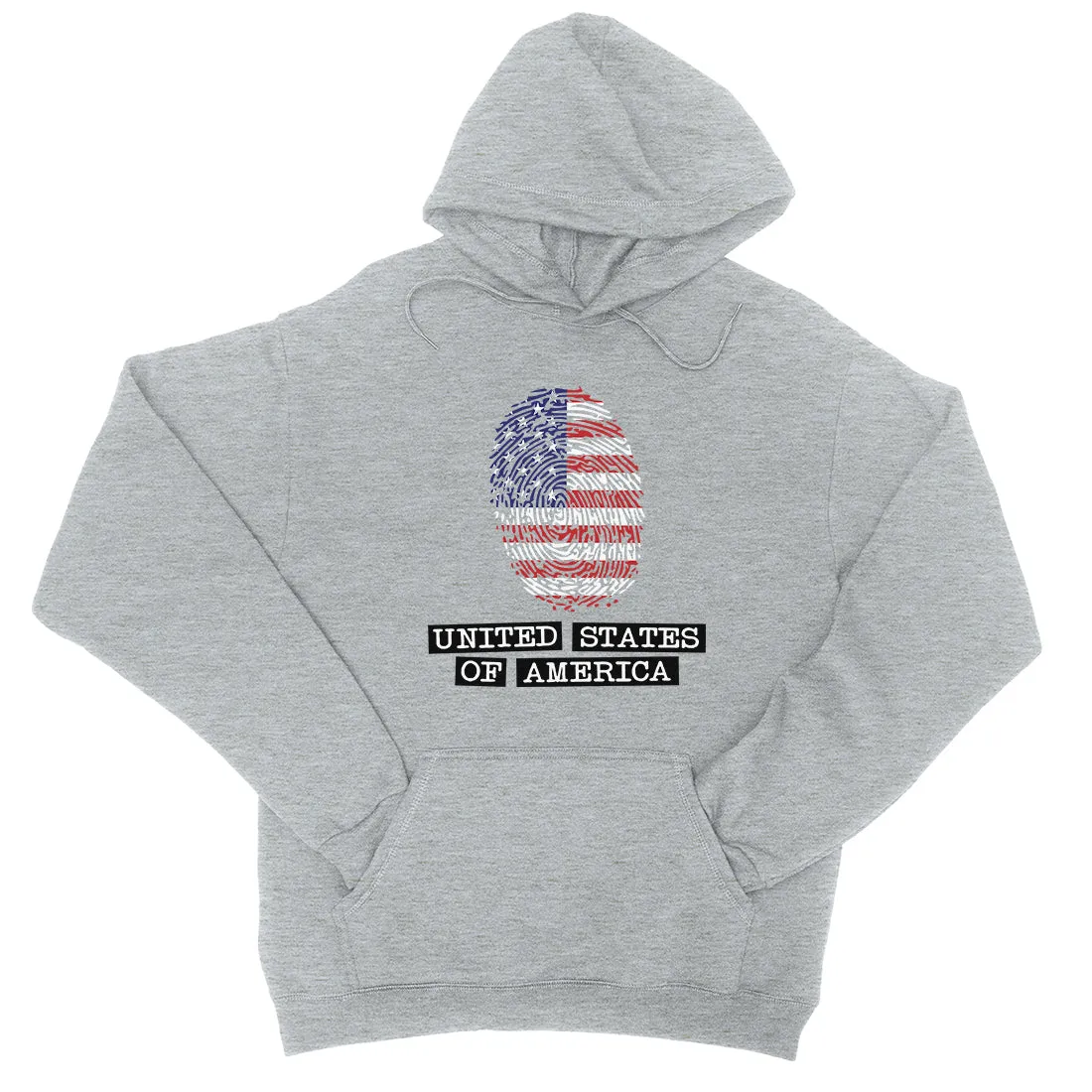 USA Fingerprint Flag Unisex Hooded Sweatshirt Hoodie 4th Of July