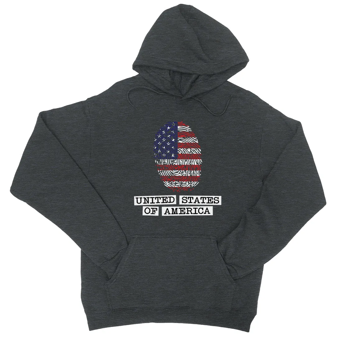 USA Fingerprint Flag Unisex Hooded Sweatshirt Hoodie 4th Of July